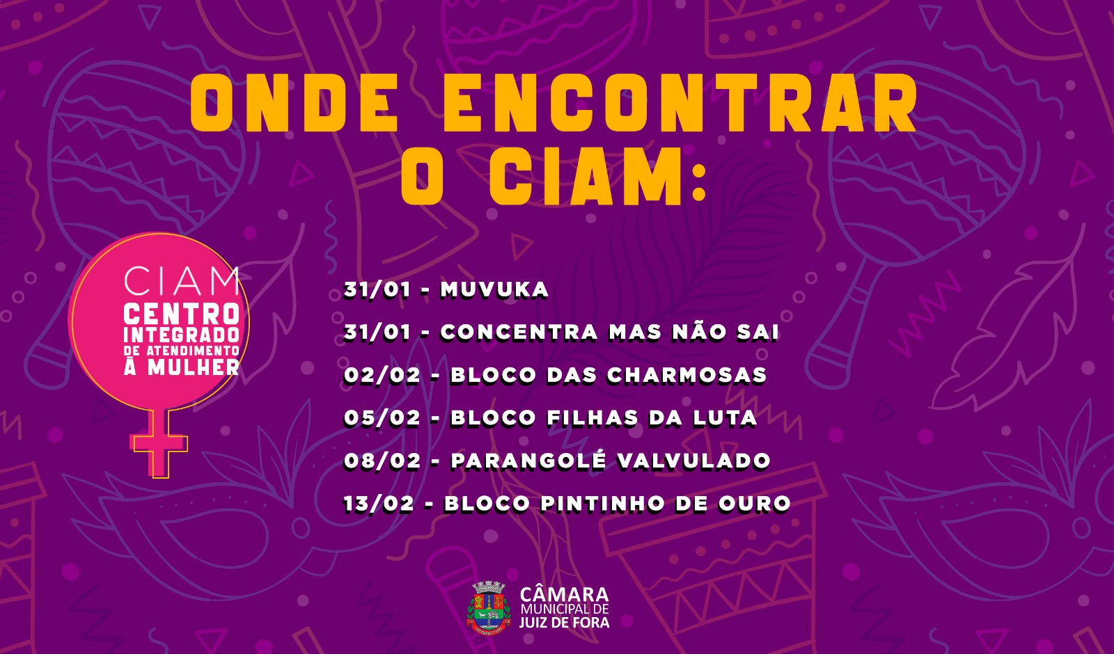 Ciam estará presente em blocos do pré-carnaval de JF (30/01/2026 00:00:00)