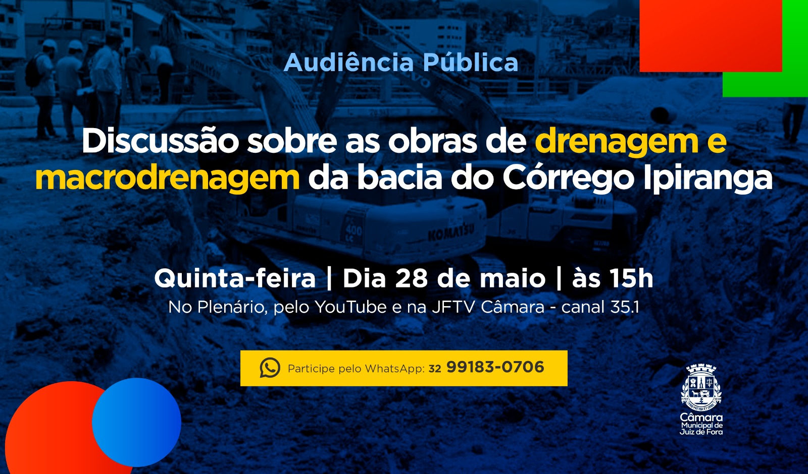 Audiência Pública - Câmara discute obras de drenagem e macrodrenagem no Córrego Ipiranga (25/05/2026 00:00:00)