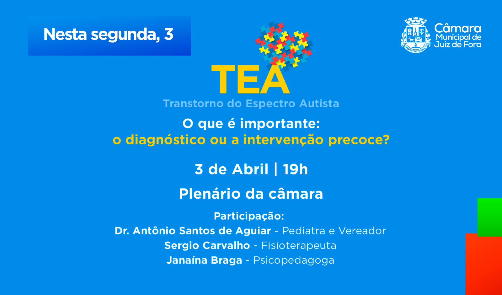 Comissão promoverá palestra sobre diagnóstico e intervenção precoce no autismo (03/04/2023 00:00:00)