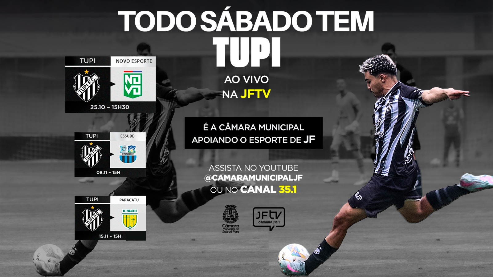 JFTV vai transmitir partidas do Tupi no Hexagonal Final no Mineiro (24/10/2025 00:00:00)