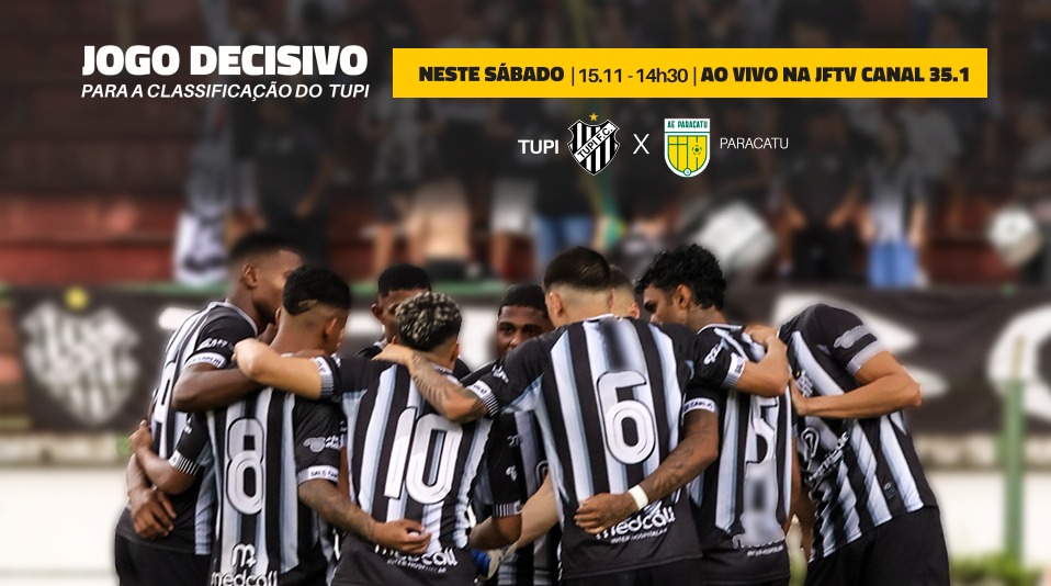JFTV vai transmitir jogo Tupi x AE Paracatu no sábado pelo Mineiro (13/11/2025 00:00:00)