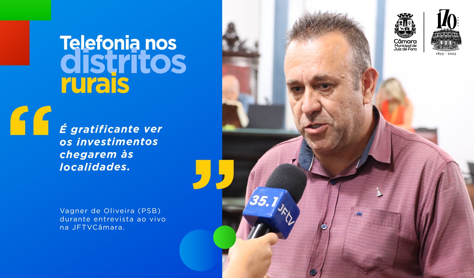 Ao Vivo - Vagner de Oliveira comemora telefonia móvel em cinco novos distritos em JF (27/02/2024 00:00:00)
