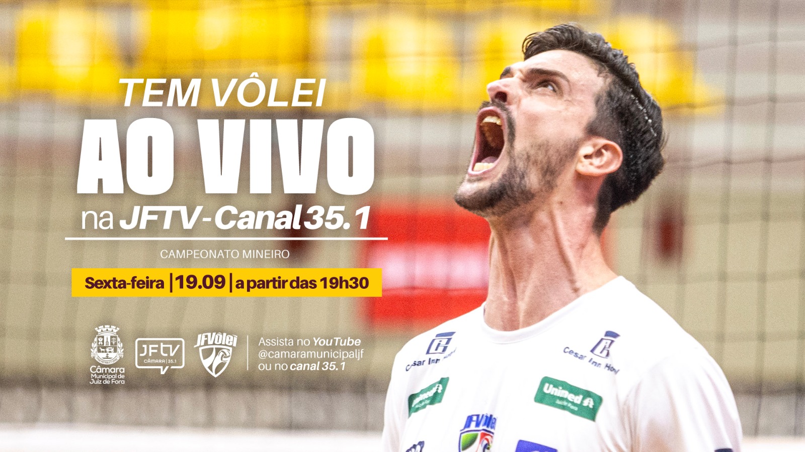 JFTV vai transmitir Campeonato Mineiro de Vôlei nesta sexta, 19 (18/09/2025 00:00:00)